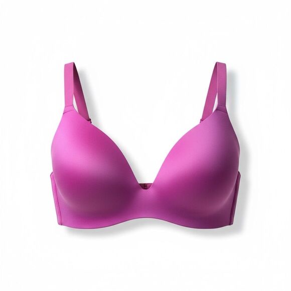 SKIMS Wireless Form T-Shirt Demi Bra in Fuchsia - Sz 42DD - Picture 1 of 7